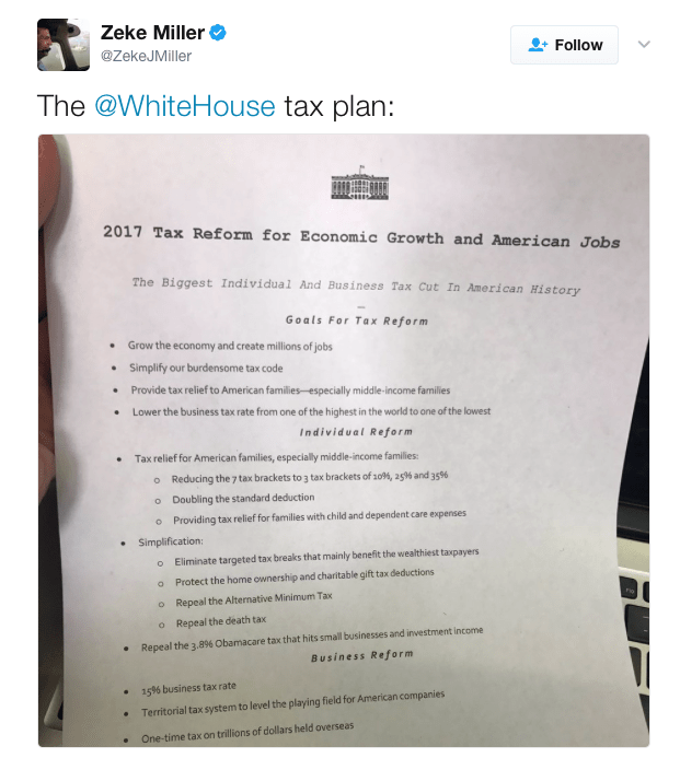 We Should be Taking President Trump’s Tax Plan&nbsp;Seriously